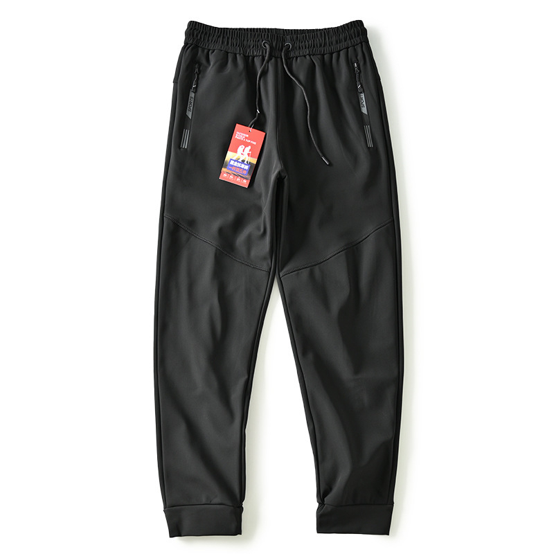 Ανδρικά χειμερινά παντελόνια soft shell με γραφένιο, αδιάβροχα, αντιανεμικά, με fleece επένδυση, ευθύγραμμη γραμμή