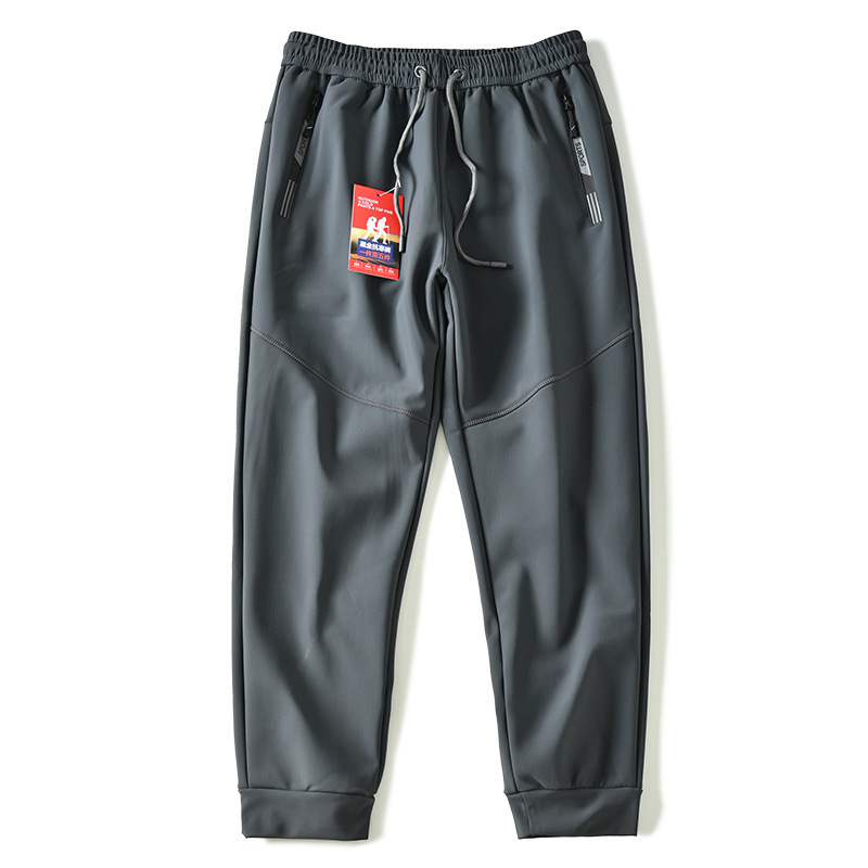 Ανδρικά χειμερινά παντελόνια soft shell με γραφένιο, αδιάβροχα, αντιανεμικά, με fleece επένδυση, ευθύγραμμη γραμμή