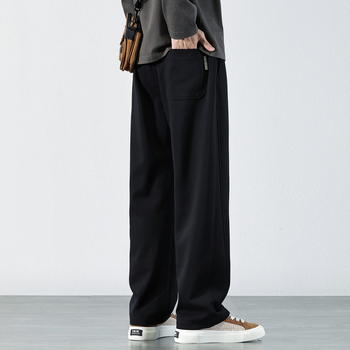 Muške trenirke s flis podstavom, elastična struka, ležeran kroj, ravne nogavice, 75% pamuk/25% poliester, jesen 2024