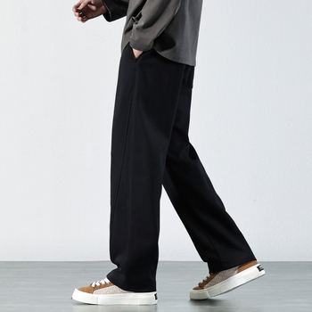 Muške trenirke s flis podstavom, elastična struka, ležeran kroj, ravne nogavice, 75% pamuk/25% poliester, jesen 2024