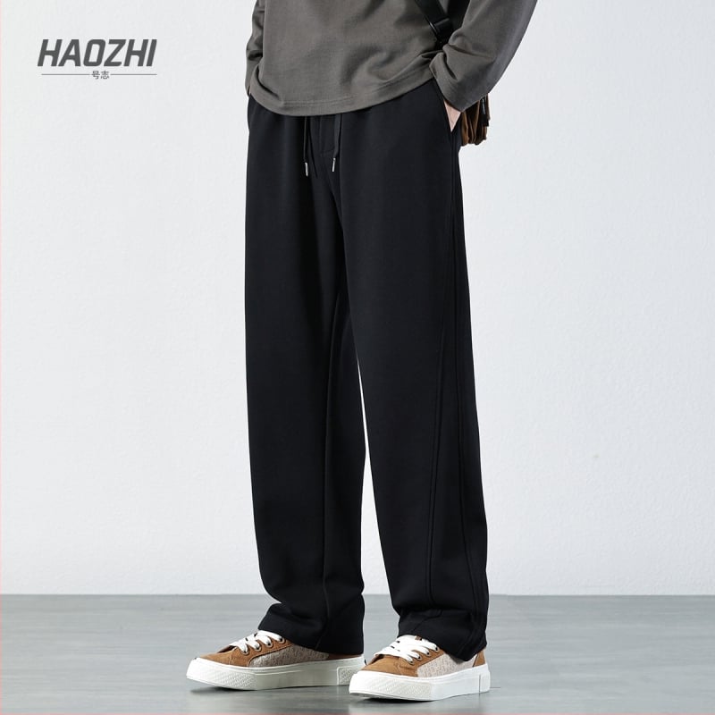 Muške trenirke s flis podstavom, elastična struka, ležeran kroj, ravne nogavice, 75% pamuk/25% poliester, jesen 2024