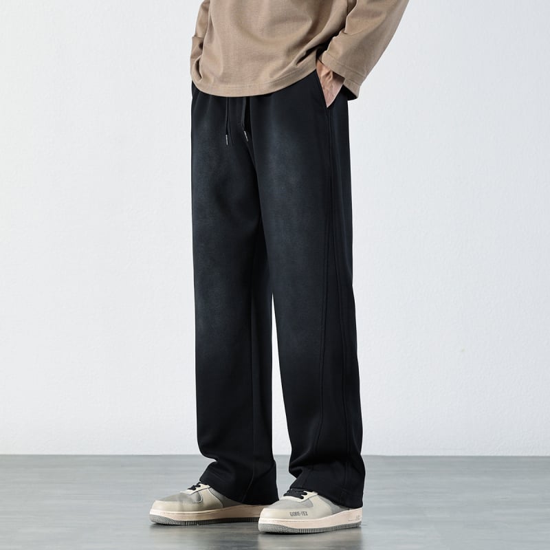 Muške trenirke s flis podstavom, elastična struka, ležeran kroj, ravne nogavice, 75% pamuk/25% poliester, jesen 2024