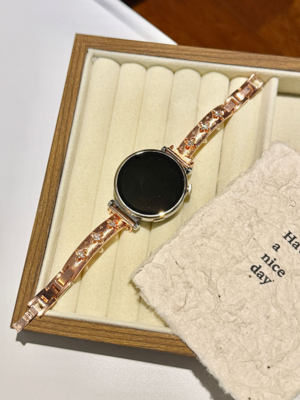 Buccellati-stiilis metallist käevõru Huawei GT4/GT5 – 14 mm liides, nupuga klamber, Huawei-ühilduv, väljaanne 2025.