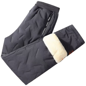 Pantaloni sport casual cu căptușeală fleece, calzi, rezistenți la vânt și apă, croială lejeră, modelul dungat din amestec de poliester