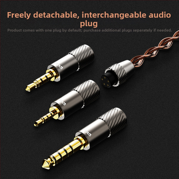 Austiņu kabelis ar maināmu audio spraudni, 4.4 mm balansēts / 3.5 mm nebalansēts, bezskābekļa vara vads, MMCX savienotājs 0,78 mm, SGS sertifikāts