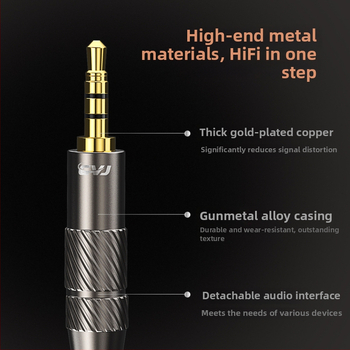 Austiņu kabelis ar maināmu audio spraudni, 4.4 mm balansēts / 3.5 mm nebalansēts, bezskābekļa vara vads, MMCX savienotājs 0,78 mm, SGS sertifikāts
