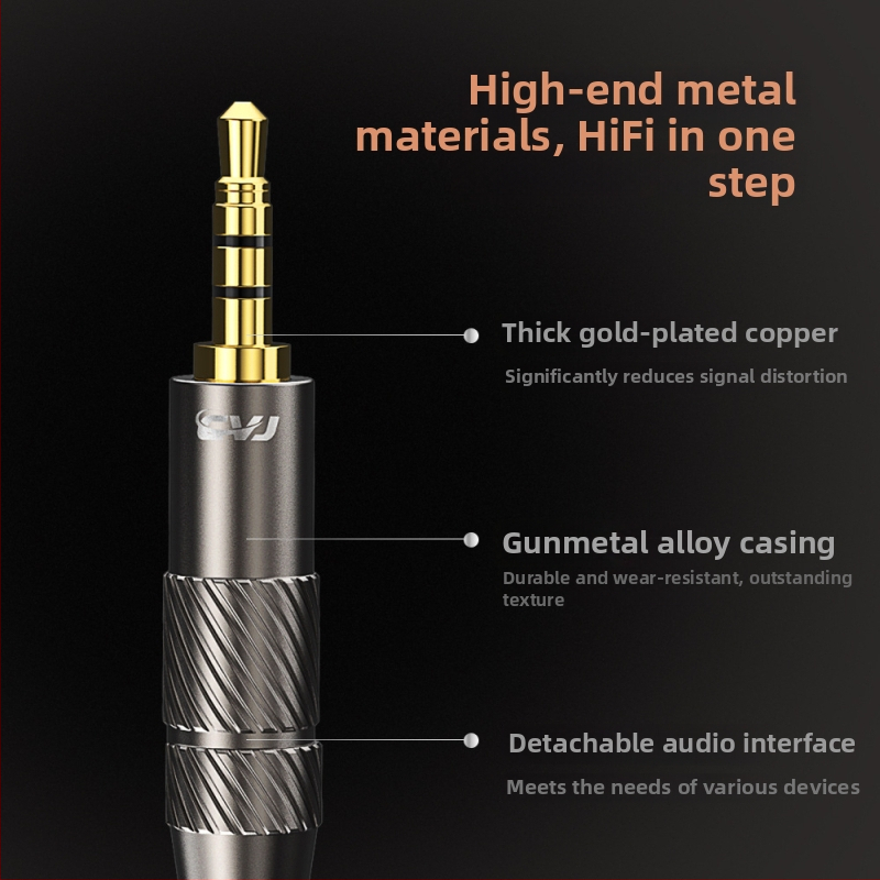 Austiņu kabelis ar maināmu audio spraudni, 4.4 mm balansēts / 3.5 mm nebalansēts, bezskābekļa vara vads, MMCX savienotājs 0,78 mm, SGS sertifikāts