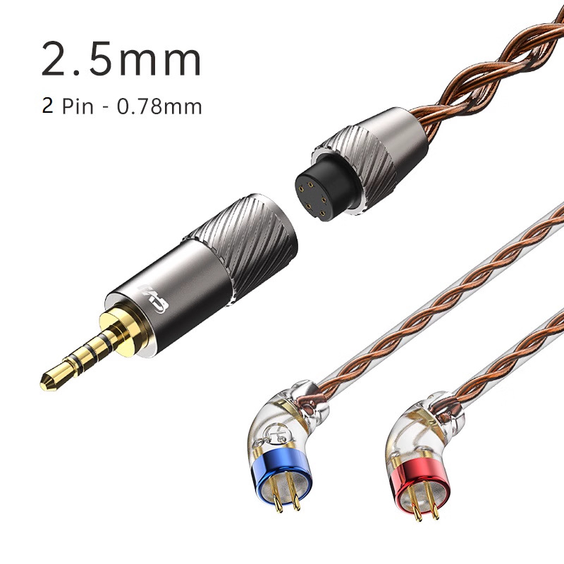Подменяем аудио кабел за слушалки с подменяем щепсел, балансиран 4.4 мм / 3.5 мм, кислородно-чист мед, MMCX 0,78 мм, SGS сертифициран