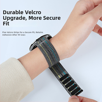 Nailonist punutud käekellarihm Huawei Watch5 Pro/GT6/5; 22 mm liides; Velcro kinnitub; ühildu Samsung, Garmin, Huawei (Materjal: nailon; Liides: 22 mm; Kinnitus: Velcro; Ühildu: Samsung, Garmin, Huawei)