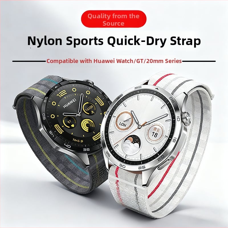 Nailonist punutud käekellarihm Huawei Watch5 Pro/GT6/5; 22 mm liides; Velcro kinnitub; ühildu Samsung, Garmin, Huawei (Materjal: nailon; Liides: 22 mm; Kinnitus: Velcro; Ühildu: Samsung, Garmin, Huawei)