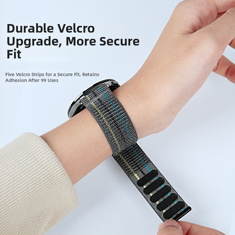 Nailonist punutud käekellarihm Huawei Watch5 Pro/GT6/5; 22 mm liides; Velcro kinnitub; ühildu Samsung, Garmin, Huawei (Materjal: nailon; Liides: 22 mm; Kinnitus: Velcro; Ühildu: Samsung, Garmin, Huawei)