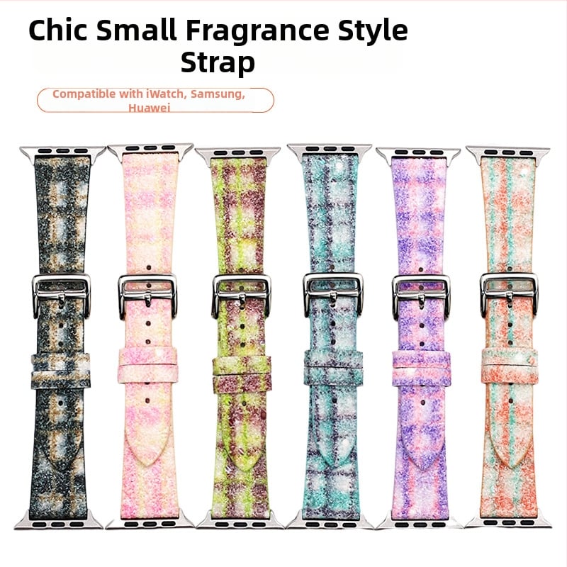 Golden Glow Nahkne kiire vabastamise asendusrihm Apple Watchile, Samsungile ja Huaweiile — kinnitusega nupuklõps