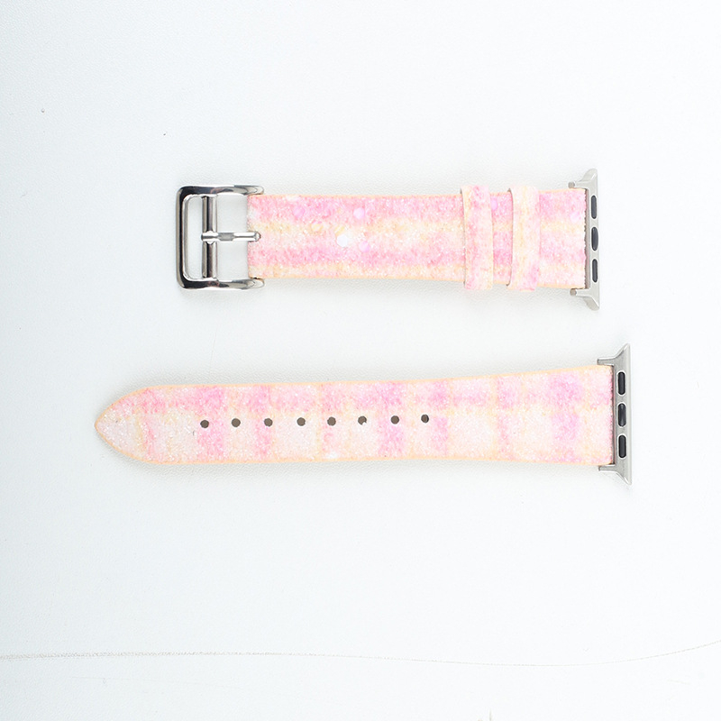 Golden Glow Nahkne kiire vabastamise asendusrihm Apple Watchile, Samsungile ja Huaweiile — kinnitusega nupuklõps