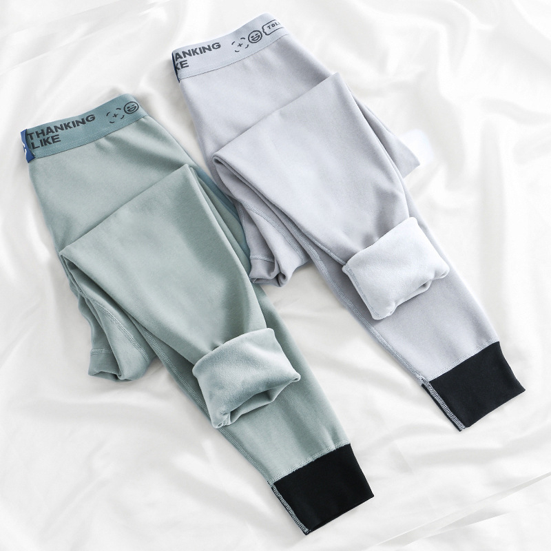 Muške hlače s flisom iznutra, tople, pamuk, ekstra debeli 301-350 g/m², veluru podstava, bez šavova, za mlade muškarce