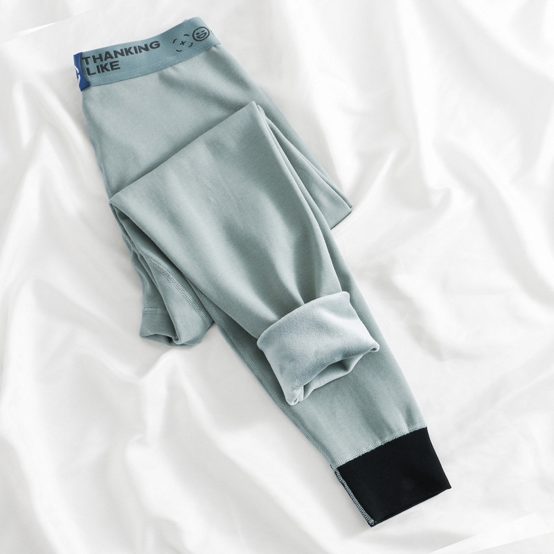 Muške hlače s flisom iznutra, tople, pamuk, ekstra debeli 301-350 g/m², veluru podstava, bez šavova, za mlade muškarce