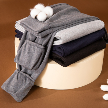 Muške duge hlače od pamuka, tople, jednovrstne