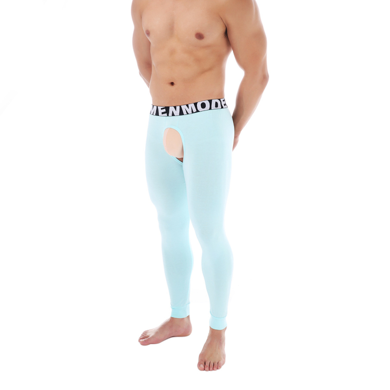 CLEVER-MENMODE Muške modalne Slim-fit termo donje hlače s otvorom sprijeda, prozračne