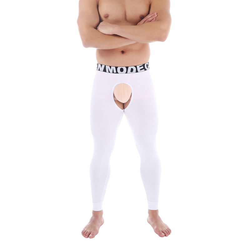 CLEVER-MENMODE Muške modalne Slim-fit termo donje hlače s otvorom sprijeda, prozračne