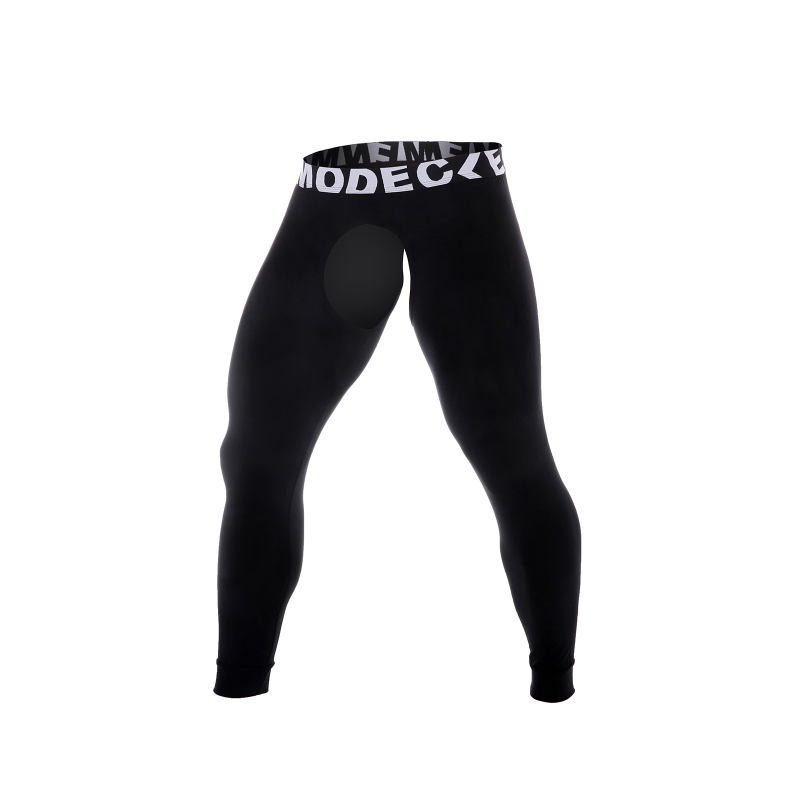CLEVER-MENMODE Muške modalne Slim-fit termo donje hlače s otvorom sprijeda, prozračne