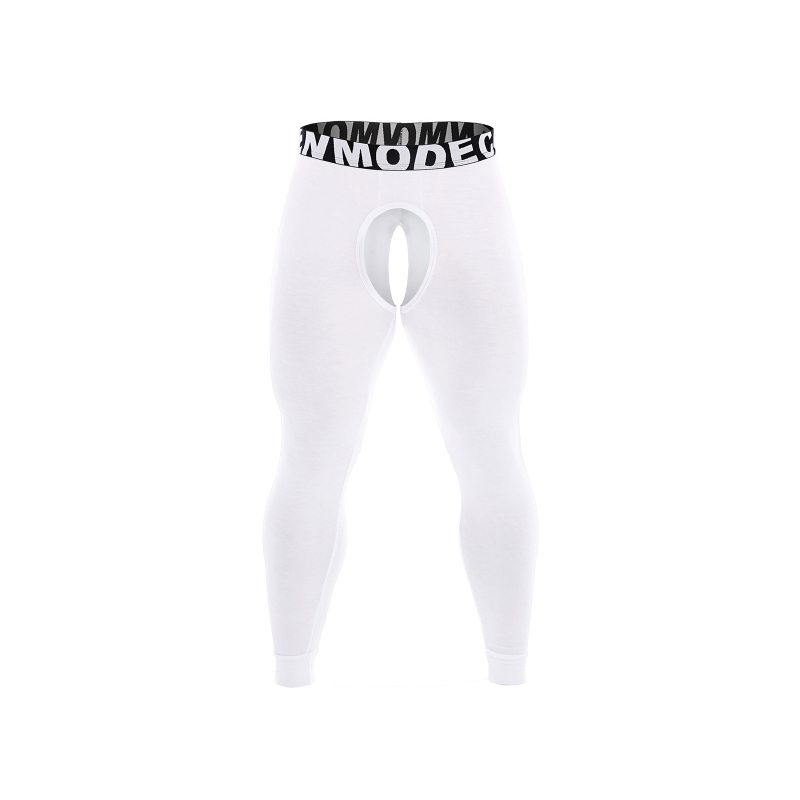 CLEVER-MENMODE Muške modalne Slim-fit termo donje hlače s otvorom sprijeda, prozračne