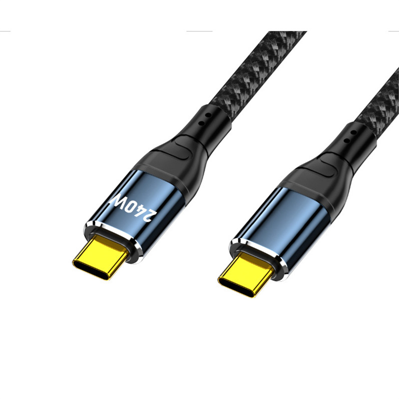 PD240W Type-C uz Type-C uzlādes kabelis ar čipu, divpusējs, piemērots portatīvajiem datoriem, garums 0,5–3 m