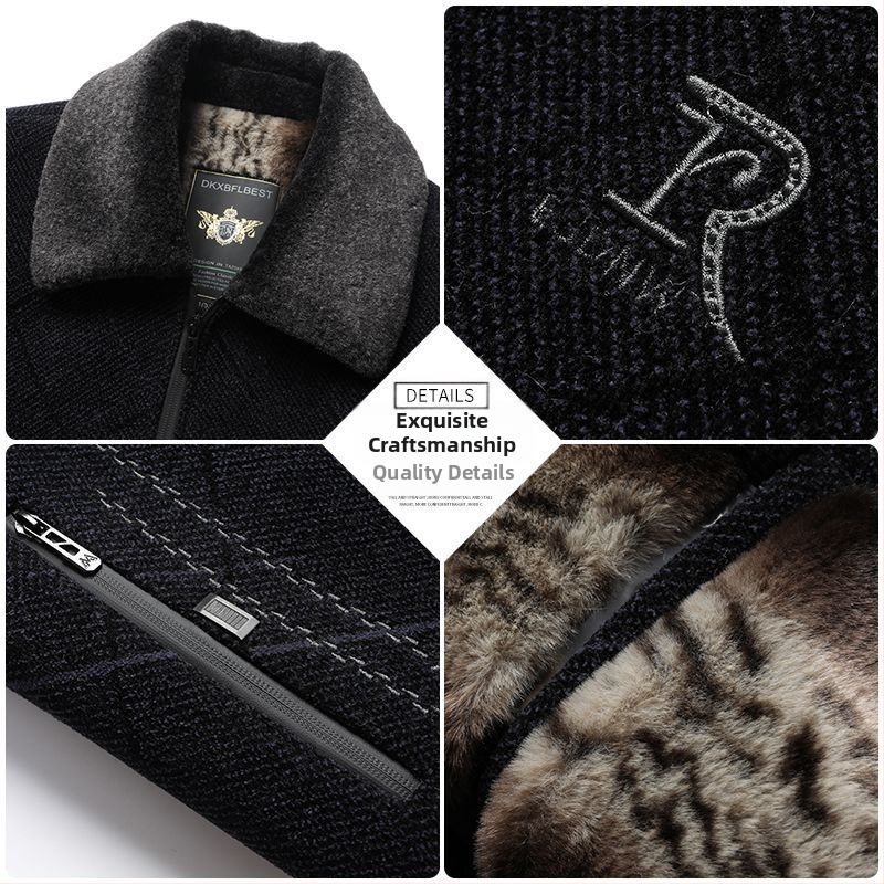 Vyrinės Chenille žieminė striukė su fliso pamušalu, revero tipo apykaklė, užtrauktukas, šoniniai kišenės, PU audinys