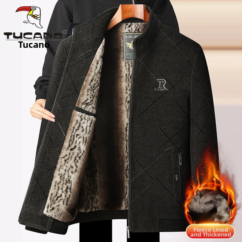 Vyrinės Chenille žieminė striukė su fliso pamušalu, revero tipo apykaklė, užtrauktukas, šoniniai kišenės, PU audinys