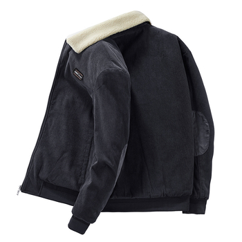 Jakna s reverom, zatvarač, kordurojna vanjska tkanina, zimsko debelog dizajna, poliester podstava