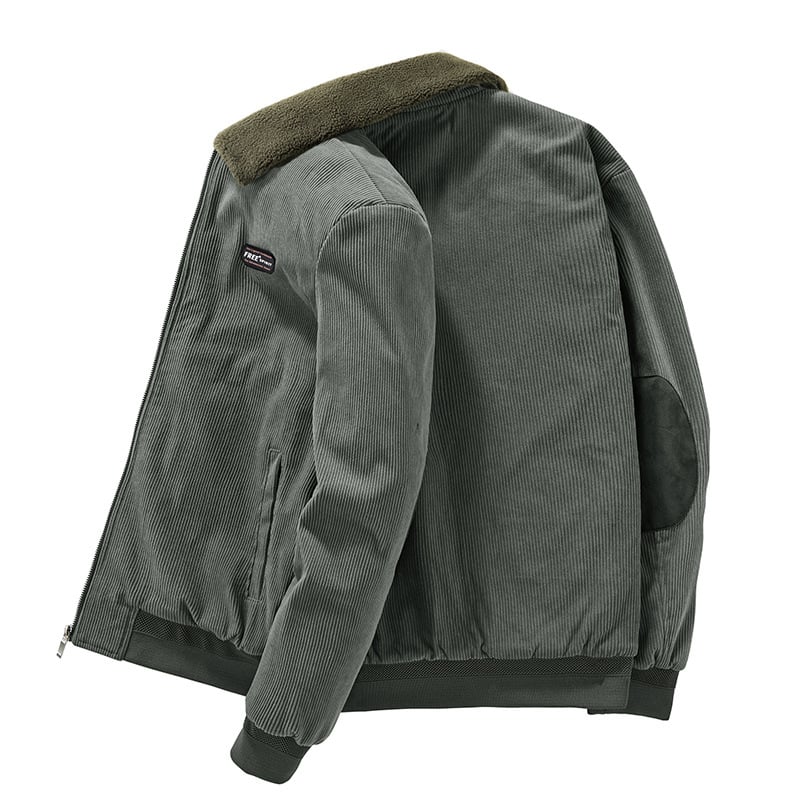 Jakna s reverom, zatvarač, kordurojna vanjska tkanina, zimsko debelog dizajna, poliester podstava