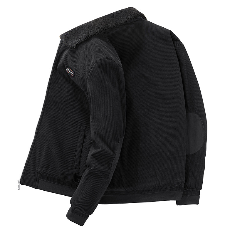 Jakna s reverom, zatvarač, kordurojna vanjska tkanina, zimsko debelog dizajna, poliester podstava