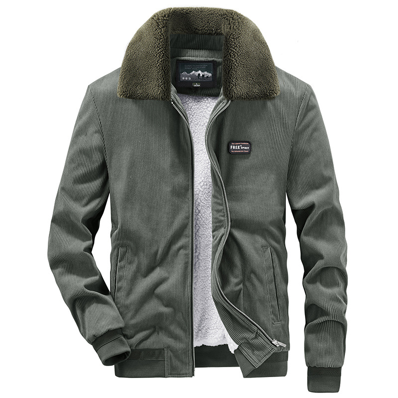 Jakna s reverom, zatvarač, kordurojna vanjska tkanina, zimsko debelog dizajna, poliester podstava