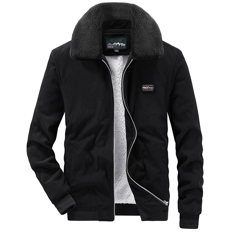 Jakna s reverom, zatvarač, kordurojna vanjska tkanina, zimsko debelog dizajna, poliester podstava