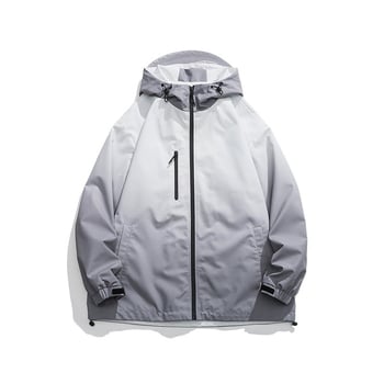 Muška vanjska funkcionalna jakna za proljeće 2024, labav kroj, bez kapulje, poliester tkanina s podstavom