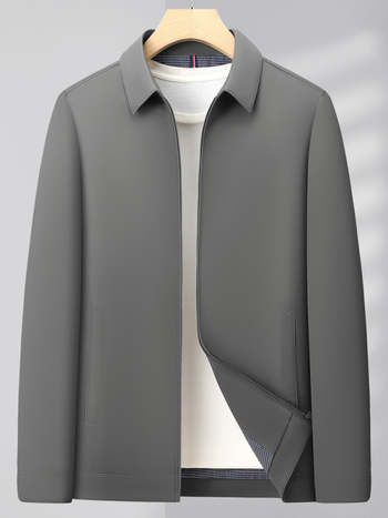 Памучно яке с дишаща и влагоотводяща материя, лафел яка, цип за закопчаване, дълги ръкави