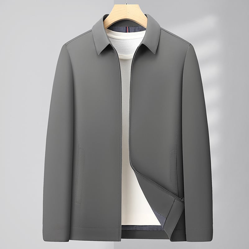 Памучно яке с дишаща и влагоотводяща материя, лафел яка, цип за закопчаване, дълги ръкави