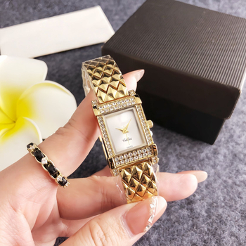 Ženski kvarcni sat s kvadratnim brojčanikom, dijamantni ukrasi, Miyota SL68, analogni, kalendar, luminescencija