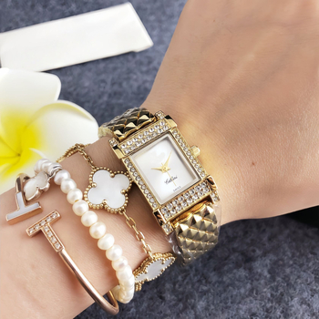 Ženski kvarcni sat s kvadratnim brojčanikom, dijamantni ukrasi, Miyota SL68, analogni, kalendar, luminescencija