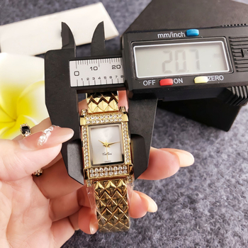 Ženski kvarcni sat s kvadratnim brojčanikom, dijamantni ukrasi, Miyota SL68, analogni, kalendar, luminescencija