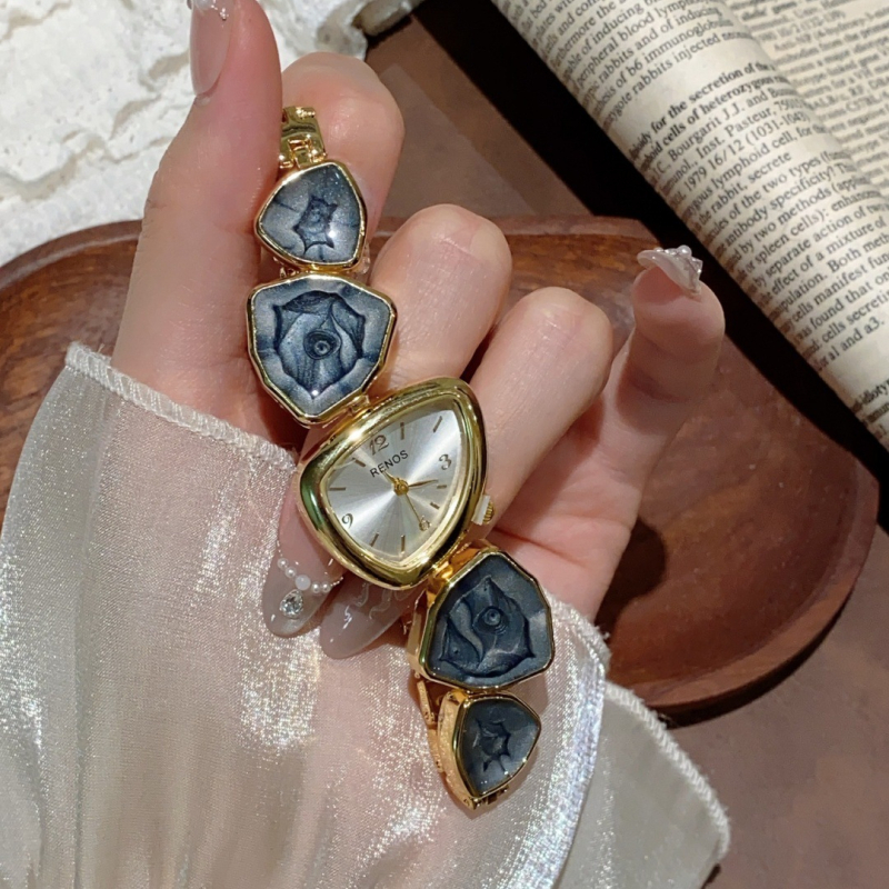 Ženski kvarcni sat s narukvicom, nepravilni brojčanik, spiralna krunica, kućište od cinkove zlitine, domenski visoko-kvalitetni mehanizam