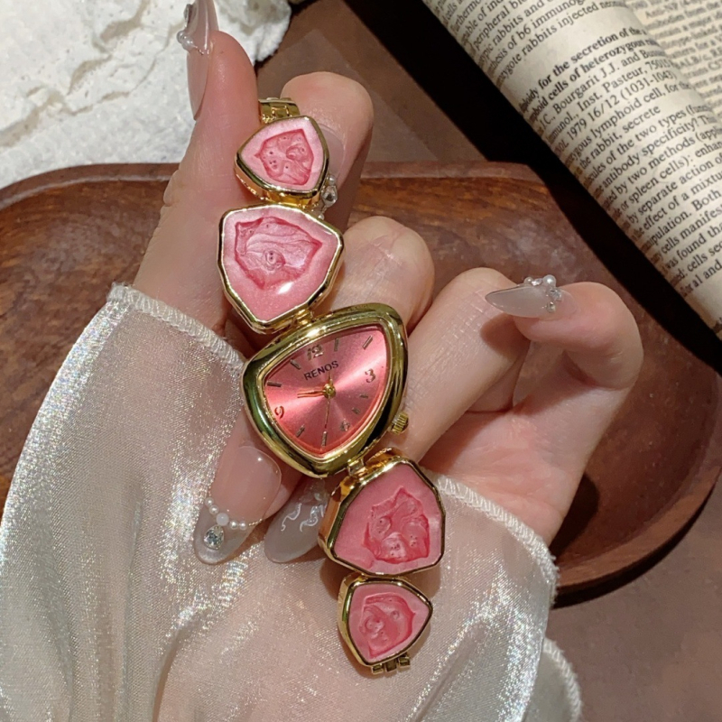 Ženski kvarcni sat s narukvicom, nepravilni brojčanik, spiralna krunica, kućište od cinkove zlitine, domenski visoko-kvalitetni mehanizam