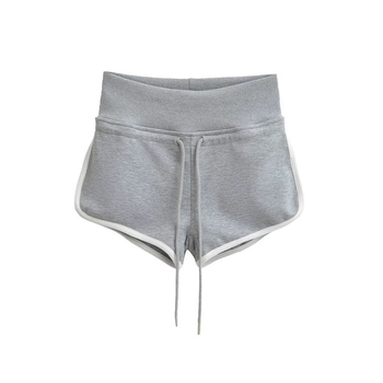 Ženske kratke hlače visokog struka, color-block dizajn, Capri dužina, poliester-spandeks mješavina