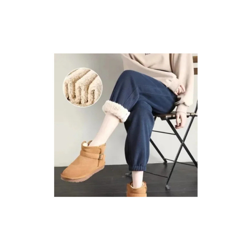 Ženske hlače za trening s fleece podstavom, visokim strukom, debeli, gradski stil, zimska sezona 2025 (Visok struk, Debeli, Zimska sezona 2025, Gradski stil)