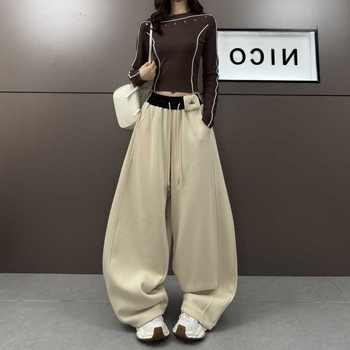 Patchwork traperice casual, ravnih nogavica, srednje visoki pojas, dugačke