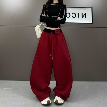 Patchwork traperice casual, ravnih nogavica, srednje visoki pojas, dugačke