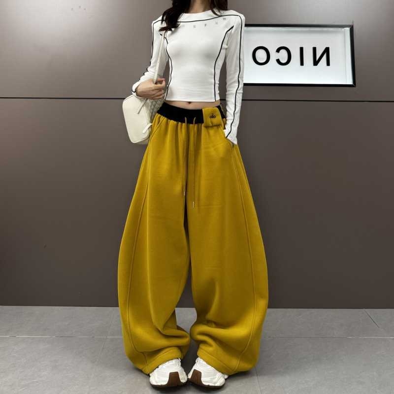 Patchwork traperice casual, ravnih nogavica, srednje visoki pojas, dugačke