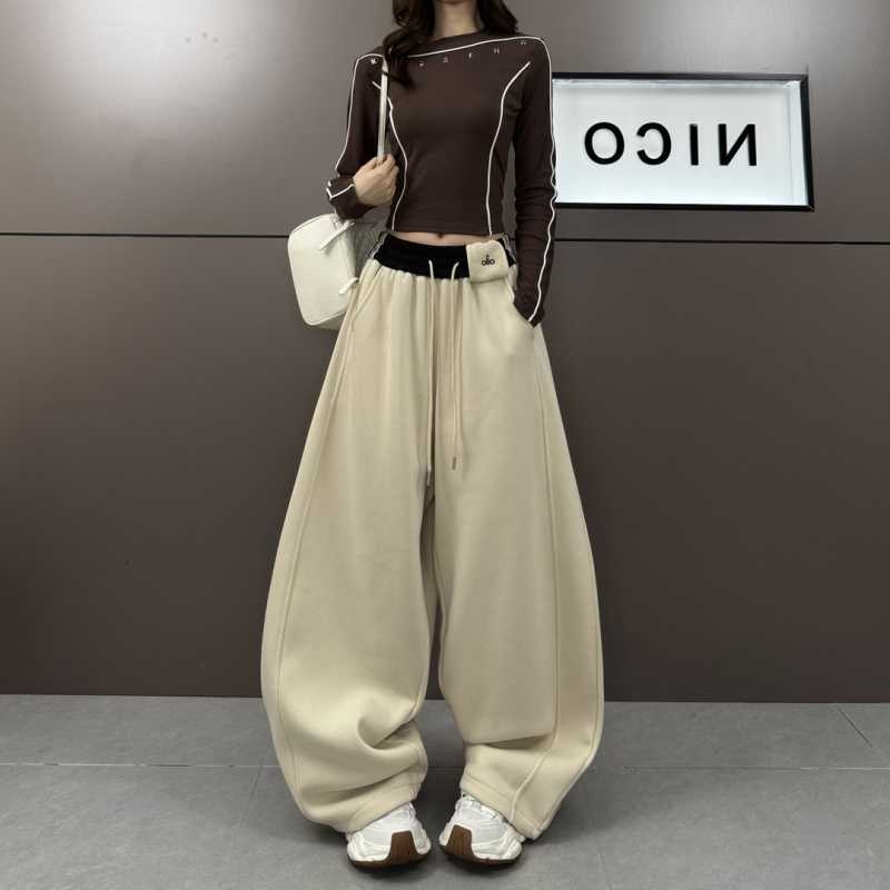 Patchwork traperice casual, ravnih nogavica, srednje visoki pojas, dugačke