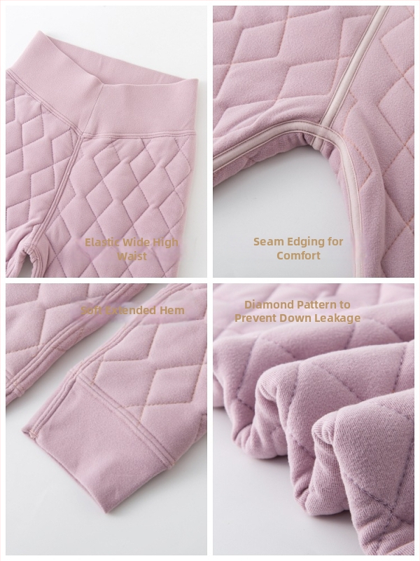 Poliesterinės laisvo kirpimo kelnės su geometriniu raštu, itin storos, išlaiko šilumą, Žiema 2025