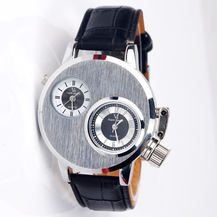 Kvarcni sat s dvostrukim mehanizmom, vrijeme svijeta, brojčani prikaz, silikon narukvica, metalno kućište.