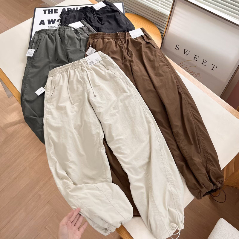 Ženske cargo hlače s flisom, tople i udobne, širok kroj, visok struk, debeli materijal