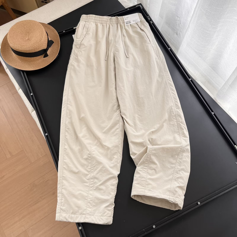 Ženske cargo hlače s flisom, tople i udobne, širok kroj, visok struk, debeli materijal